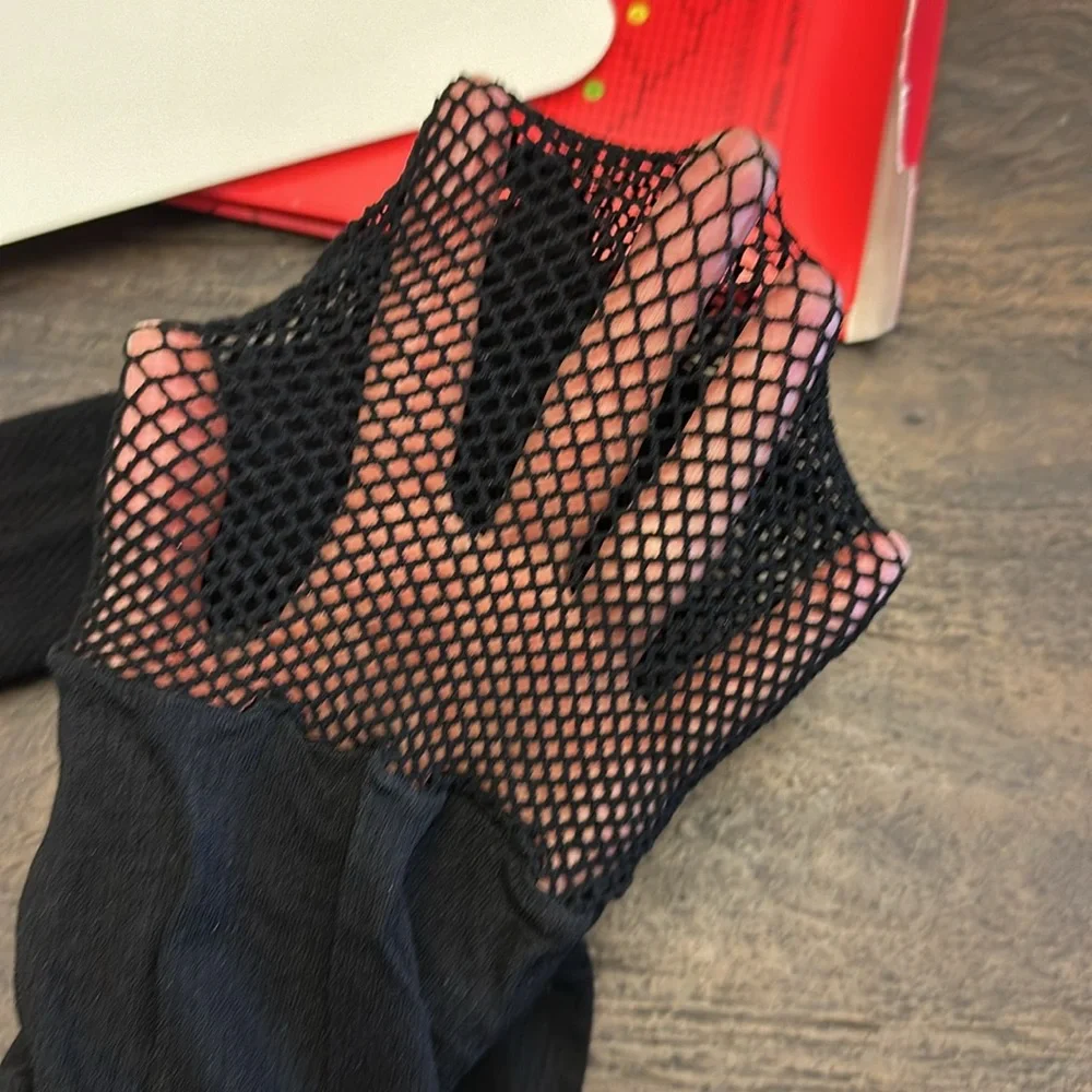 Spanx Control Top Fishnets, Black, Size A - Picture 6 of 6